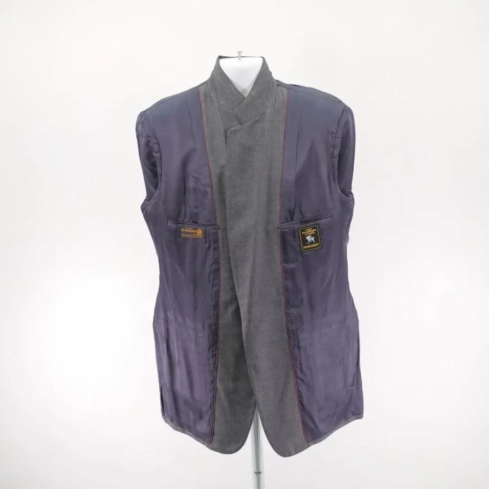 Hart Schaffner Marx Wool Gray‎ 2 Piece Suit 42L 38 / 33 Flat Front High Rise